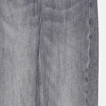 Topshop Womens Grey Cotton Mom Jeans Size 26 in L32 in Regular Zip