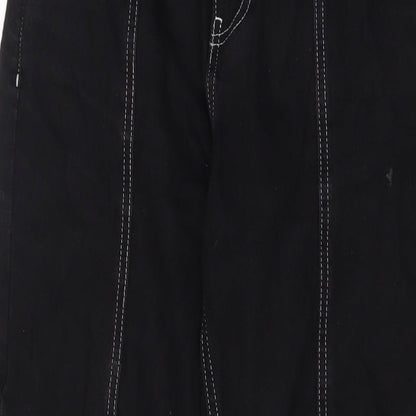 Boohoo Womens Black Cotton Straight Jeans Size 8 L26 in Regular Zip