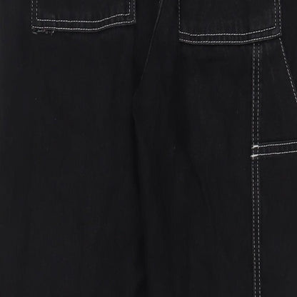 Boohoo Womens Black Cotton Straight Jeans Size 8 L26 in Regular Zip