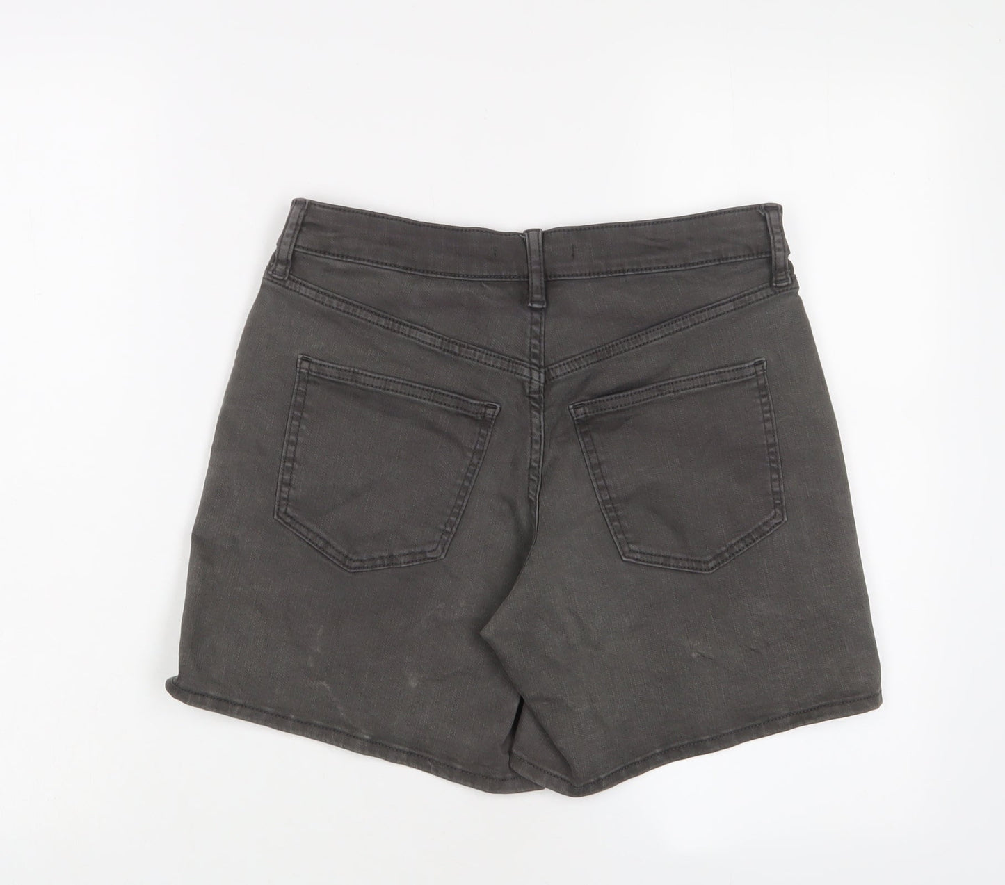 Uniqlo Womens Grey Cotton Basic Shorts Size 24 in L7 in Regular Zip