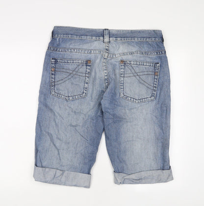 Topshop Mens Blue Cotton Bermuda Shorts Size 36 in L15 in Regular Button - Tall