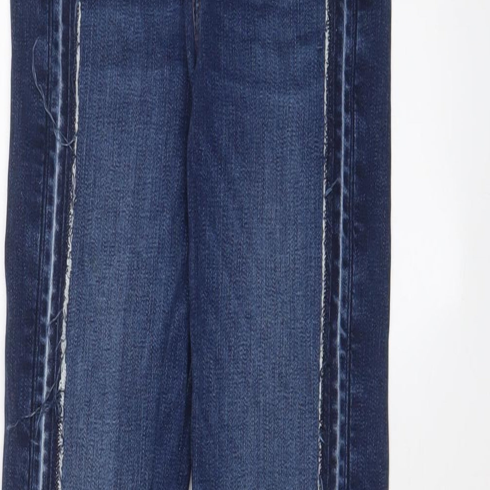 7 For All Mankind Womens Blue Cotton Skinny Jeans Size 23 in L28 in Regular Zip