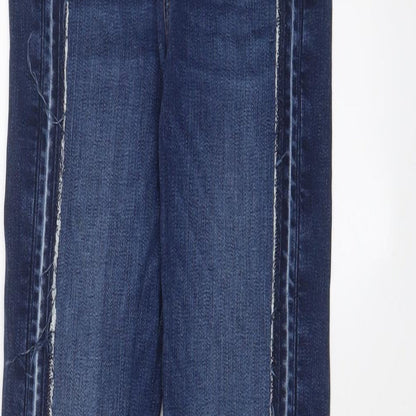 7 For All Mankind Womens Blue Cotton Skinny Jeans Size 23 in L28 in Regular Zip