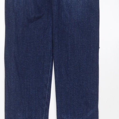 7 For All Mankind Womens Blue Cotton Skinny Jeans Size 23 in L28 in Regular Zip