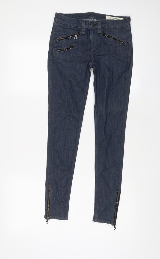 rag & bone Womens Blue Cotton Skinny Jeans Size 24 in L27 in Regular Zip