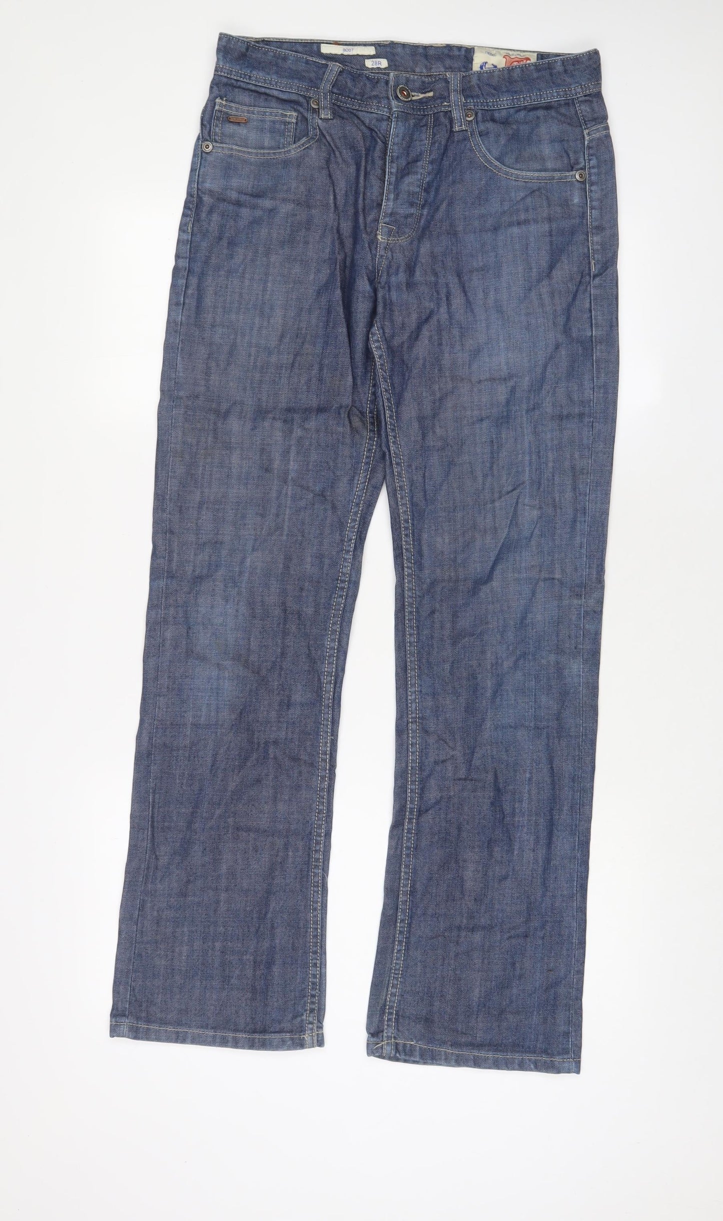 NEXT Womens Blue Cotton Bootcut Jeans Size 28 in L31 in Regular Zip