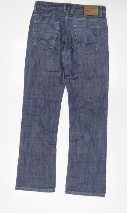 NEXT Womens Blue Cotton Bootcut Jeans Size 28 in L31 in Regular Zip