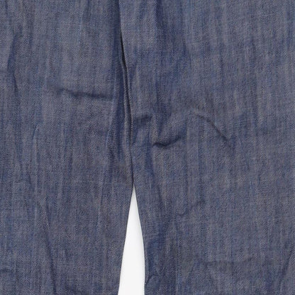 NEXT Womens Blue Cotton Bootcut Jeans Size 28 in L31 in Regular Zip