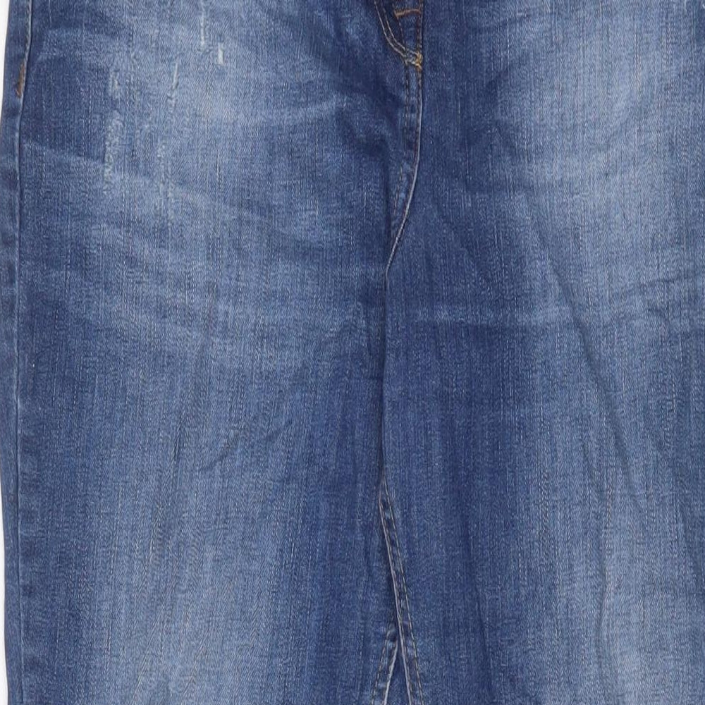 NEXT Womens Blue Cotton Tapered Jeans Size 14 L30 in Regular Zip - Ankle zip