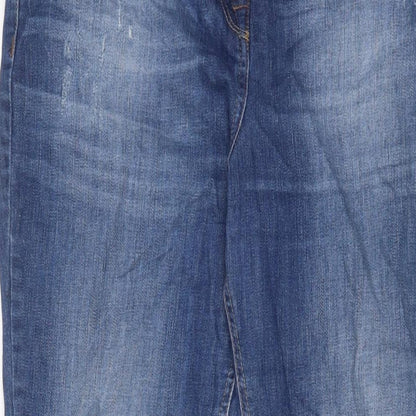 NEXT Womens Blue Cotton Tapered Jeans Size 14 L30 in Regular Zip - Ankle zip
