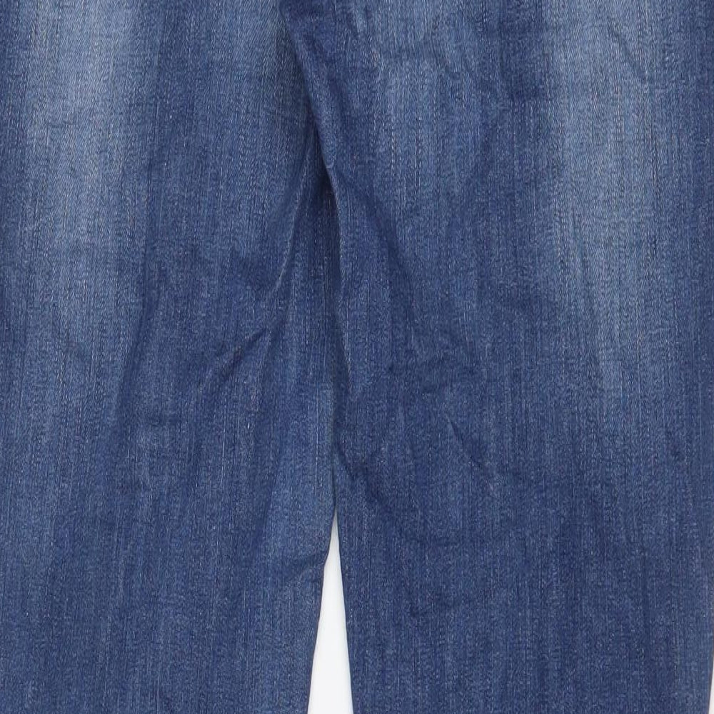 NEXT Womens Blue Cotton Tapered Jeans Size 14 L30 in Regular Zip - Ankle zip