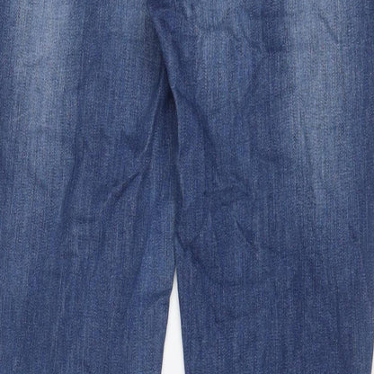 NEXT Womens Blue Cotton Tapered Jeans Size 14 L30 in Regular Zip - Ankle zip