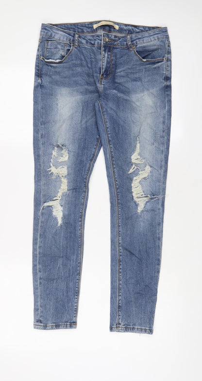 Gold Womens Blue Cotton Skinny Jeans Size XL L28 in Regular Zip