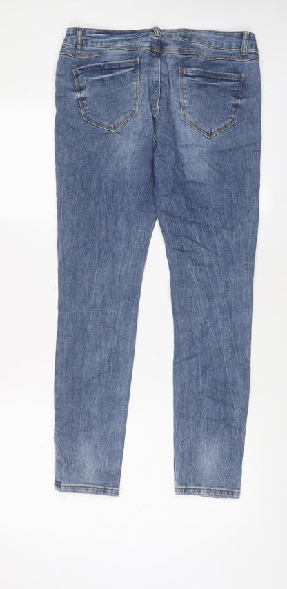 Gold Womens Blue Cotton Skinny Jeans Size XL L28 in Regular Zip