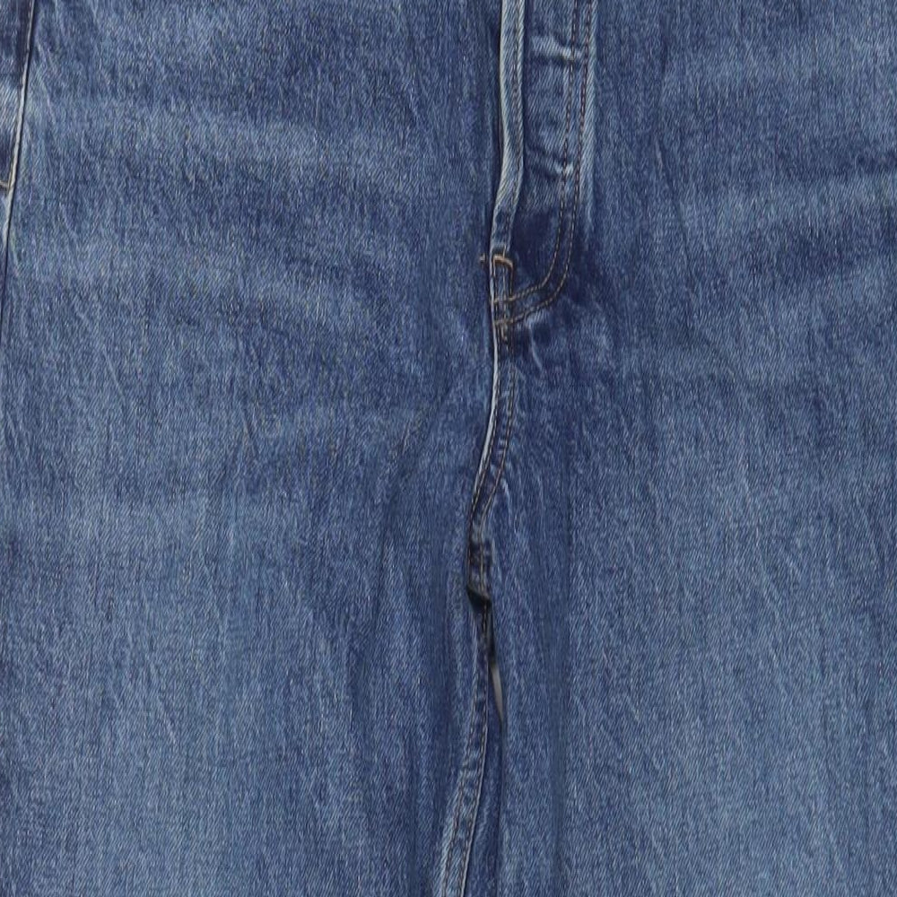 Everlane Mens Blue Cotton Straight Jeans Size 34 in L30 in Regular Button - Short Leg, Pockets