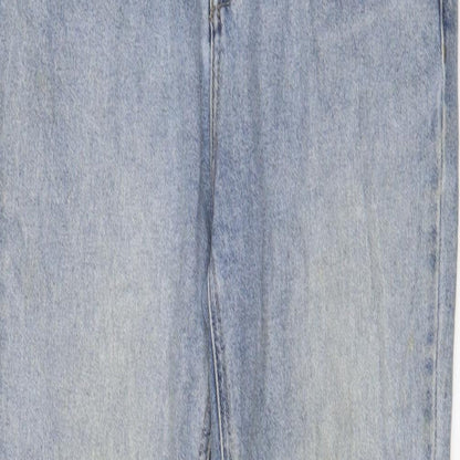 TU Womens Blue Cotton Mom Jeans Size 12 L29 in Regular Button