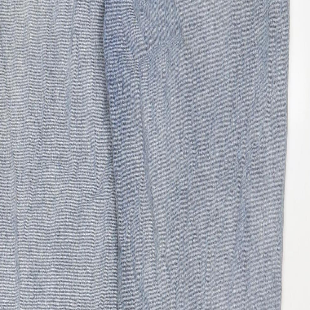 TU Womens Blue Cotton Mom Jeans Size 12 L29 in Regular Button