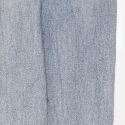 TU Womens Blue Cotton Mom Jeans Size 12 L29 in Regular Button