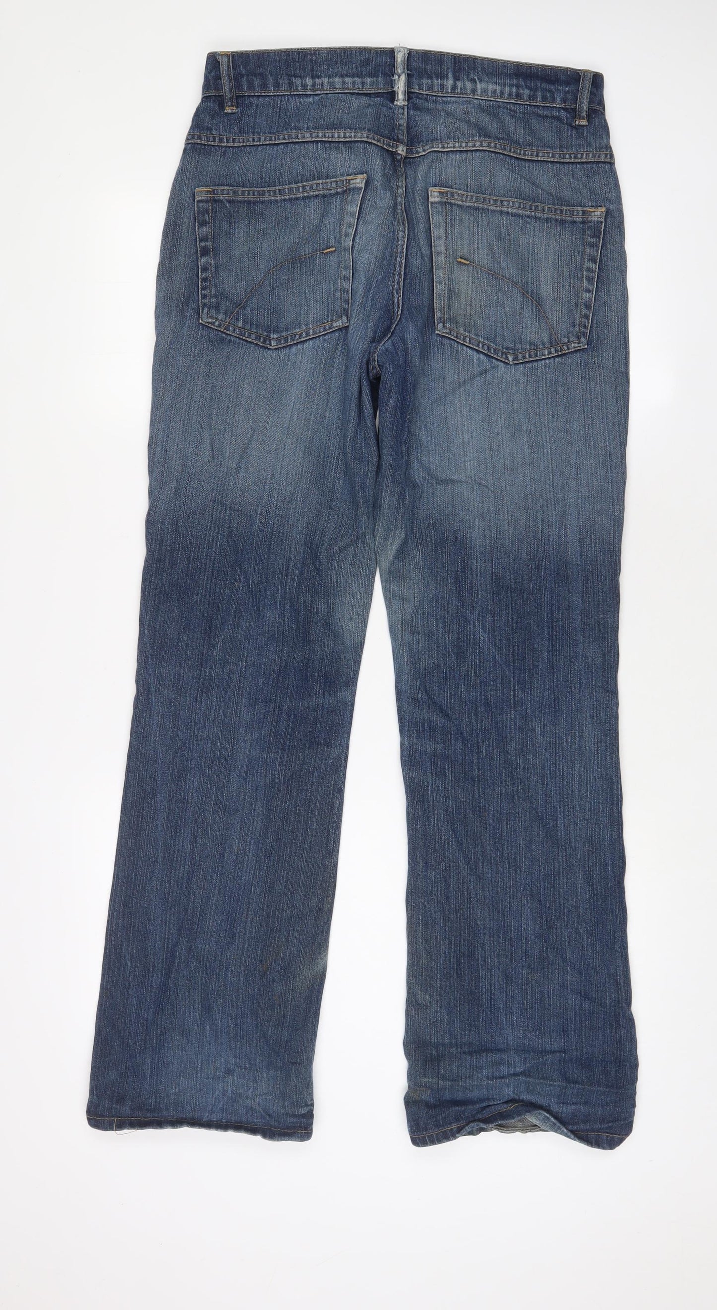 Blue Inc Mens Blue Cotton Straight Jeans Size 32 in L32 in Regular Zip