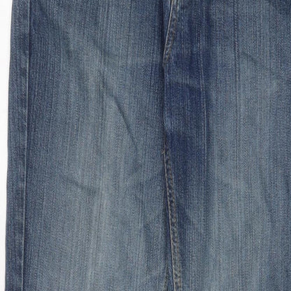 Blue Inc Mens Blue Cotton Straight Jeans Size 32 in L32 in Regular Zip