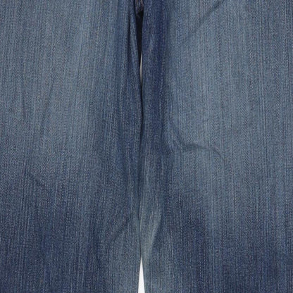 Blue Inc Mens Blue Cotton Straight Jeans Size 32 in L32 in Regular Zip