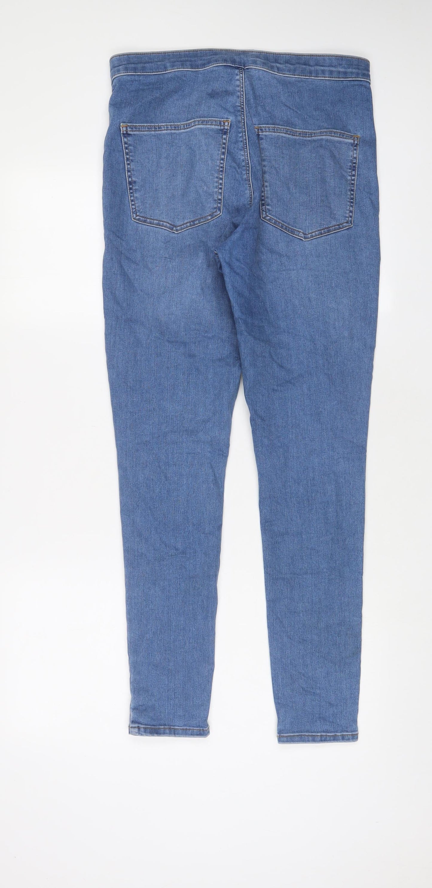 Tophop Womens Blue Cotton Skinny Jeans Size 32 in L32 in Regular Zip