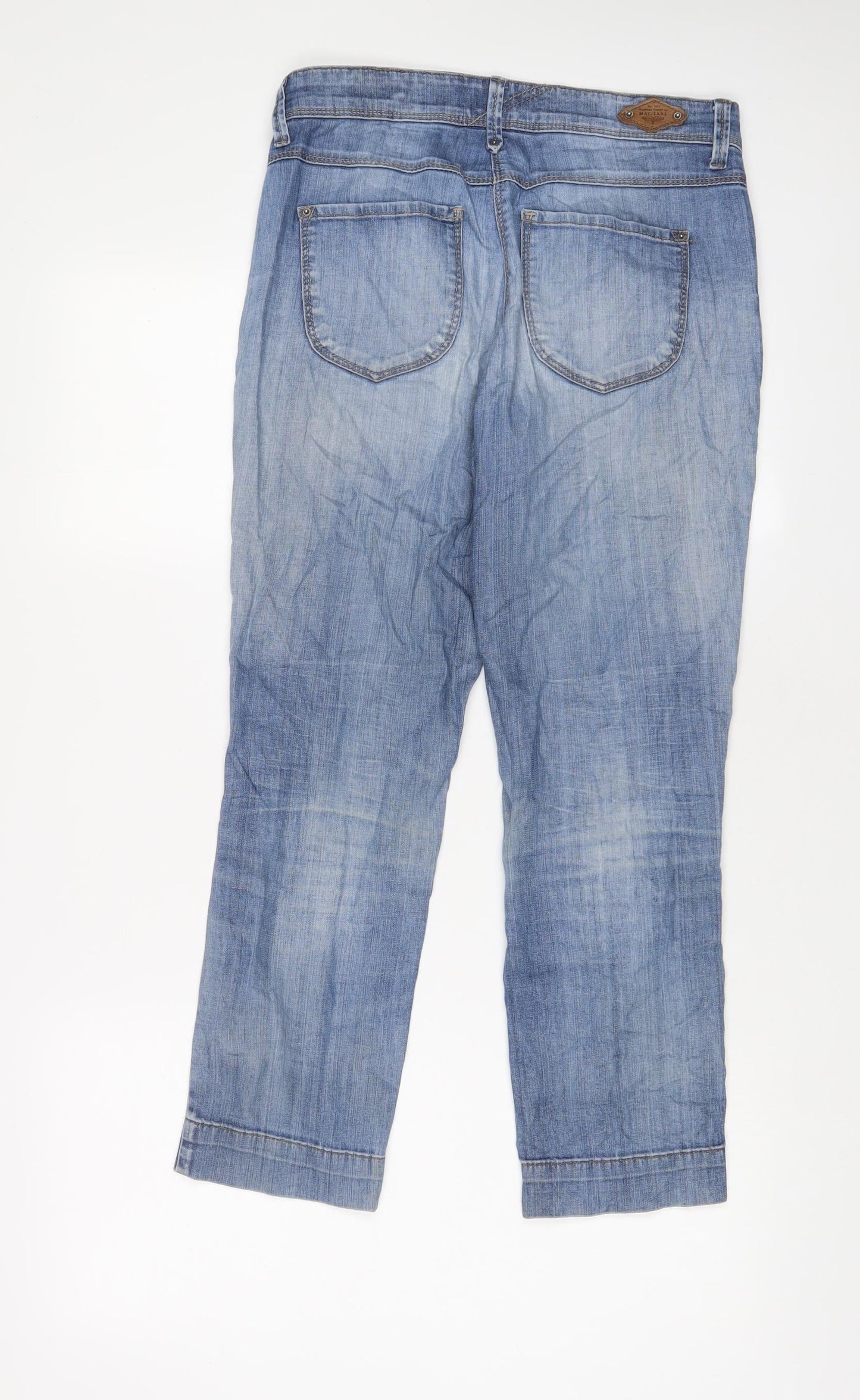 Womens UK Size 8 Mac Jeans Slim Fit Cropped Blue Jeans