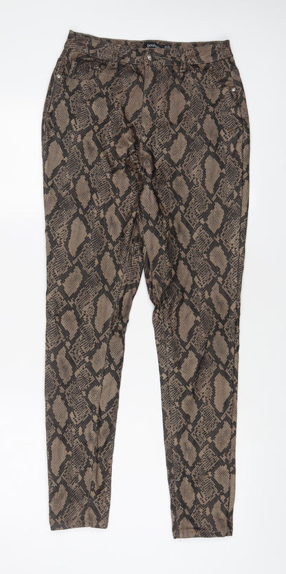 Womens UK Size 12 Boohoo Regular Fit  Brown Trousers