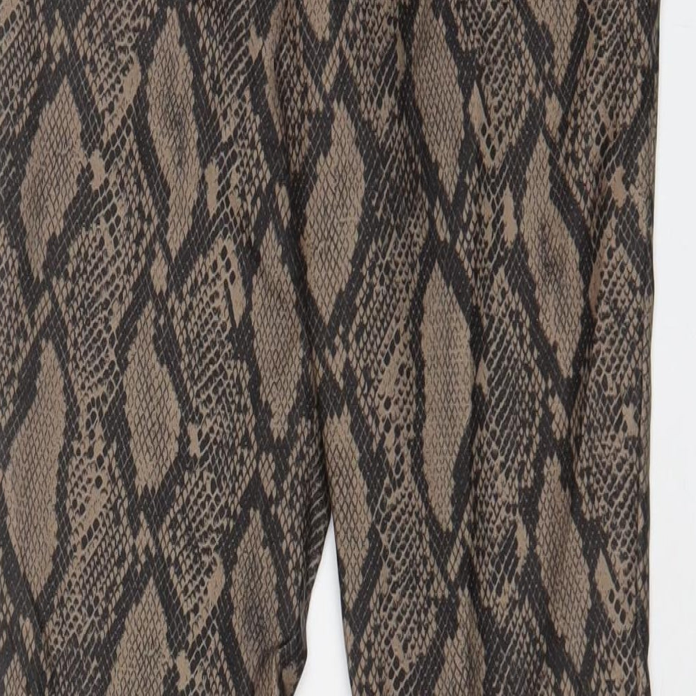 Womens UK Size 12 Boohoo Regular Fit  Brown Trousers