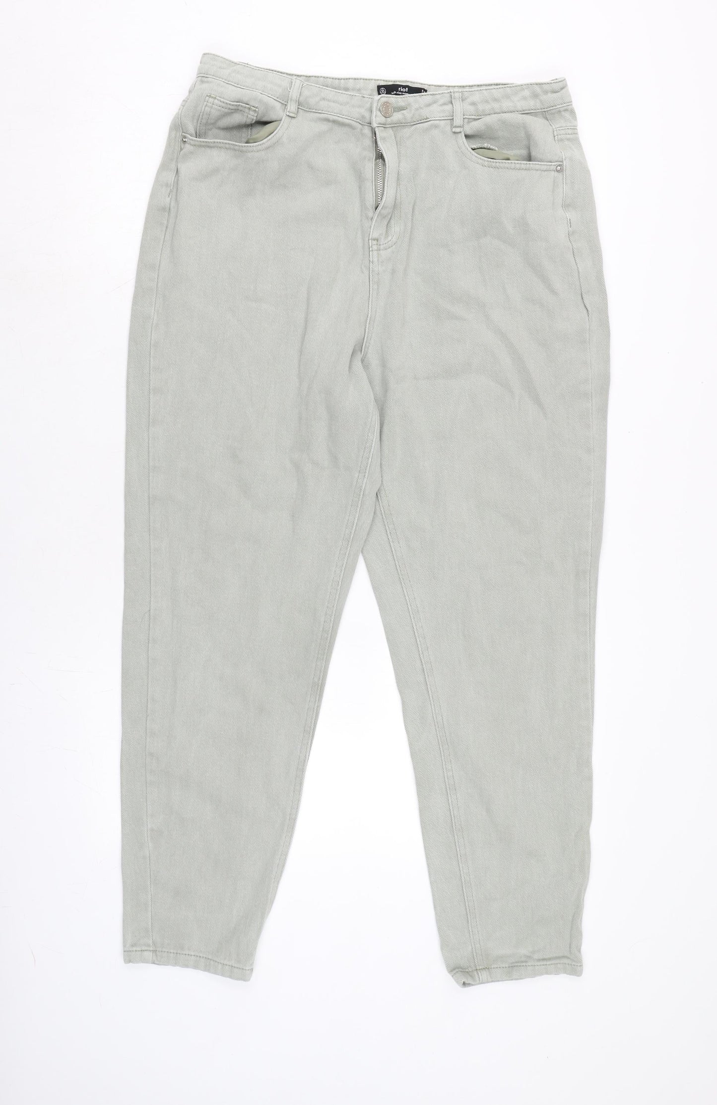 Riot Womens Green Cotton Tapered Jeans Size 32 in L27.5 in Regular Zip