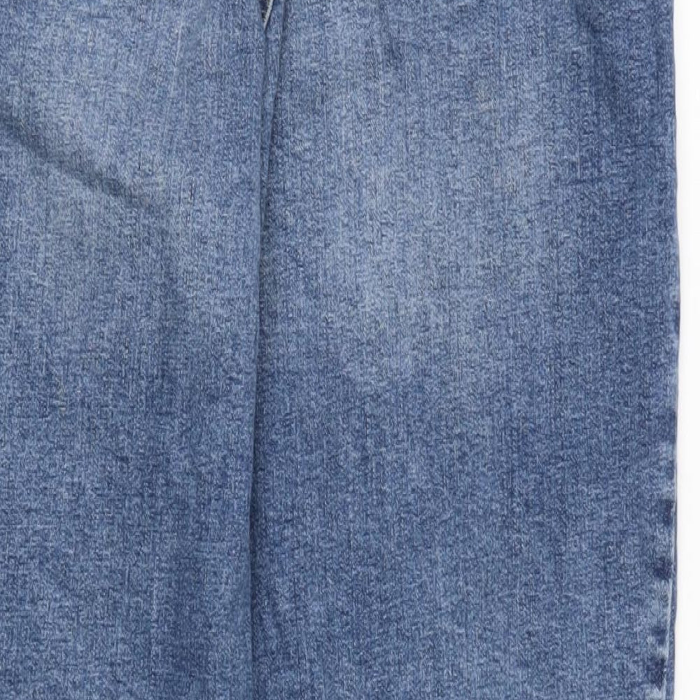 George Womens Blue Cotton Blend Straight Jeans Size 10 L27.5 in Regular Zip - Raw Hem