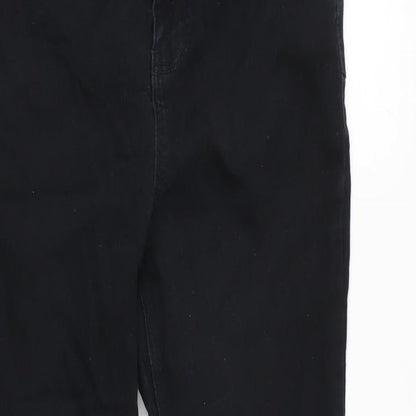 New Look Womens Black Cotton Blend Tapered Jeans Size 10 L28 in Regular Zip