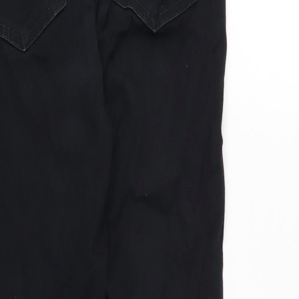 New Look Womens Black Cotton Blend Tapered Jeans Size 10 L28 in Regular Zip