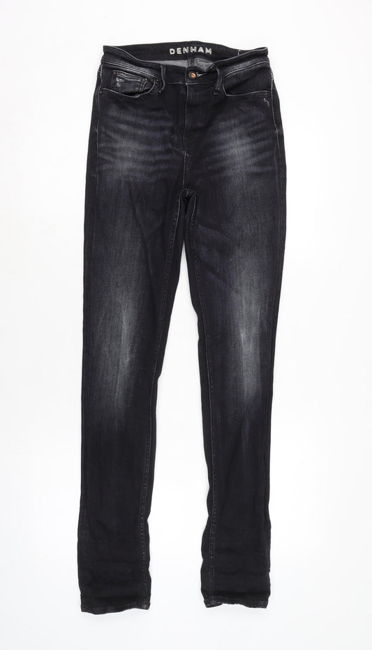 Debenhams Womens Grey Cotton Blend Skinny Jeans Size 26 in L31.5 in Regular Zip