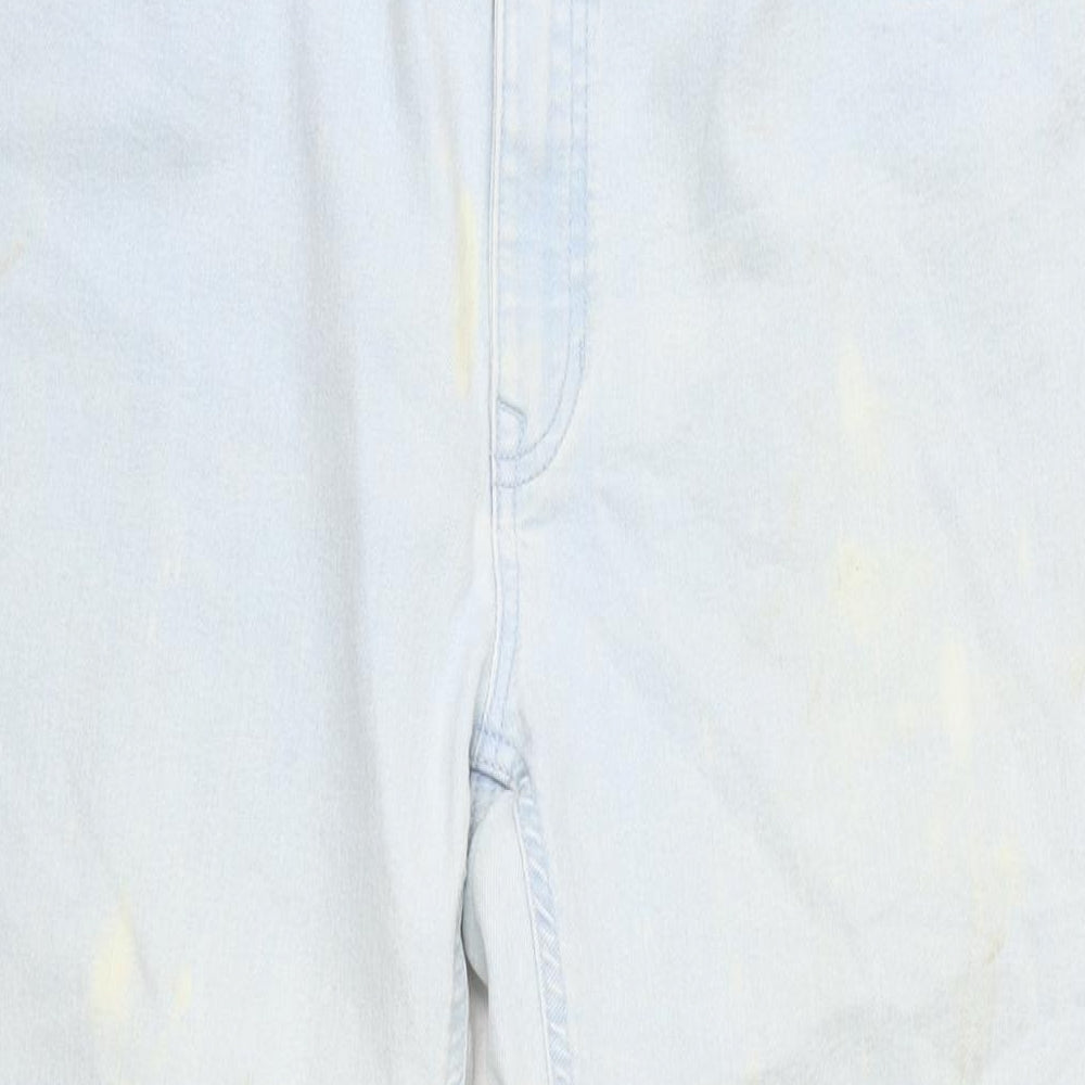 Avenue Womens Blue Cotton Blend Straight Jeans Size 18 L30 in Regular Zip