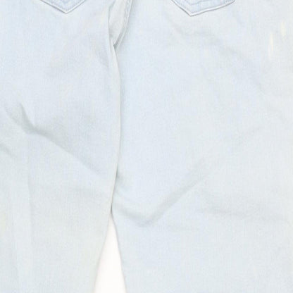 Avenue Womens Blue Cotton Blend Straight Jeans Size 18 L30 in Regular Zip