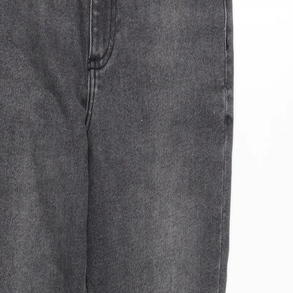 New Look Womens Green Cotton Blend Skinny Jeans Size 10 L24 in Regular Zip - Raw Hem.