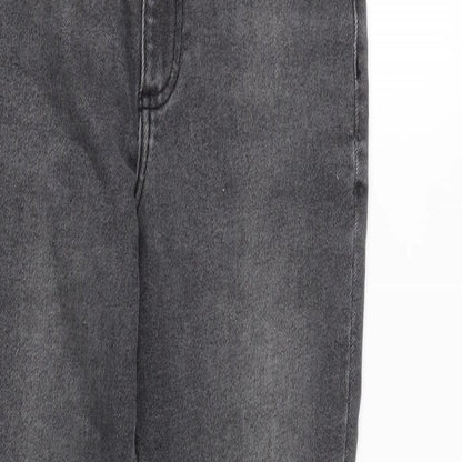 New Look Womens Green Cotton Blend Skinny Jeans Size 10 L24 in Regular Zip - Raw Hem.