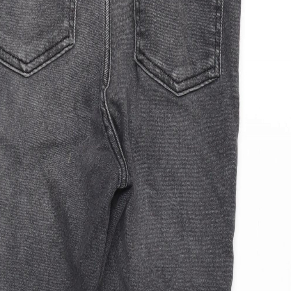 New Look Womens Green Cotton Blend Skinny Jeans Size 10 L24 in Regular Zip - Raw Hem.