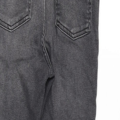 New Look Womens Green Cotton Blend Skinny Jeans Size 10 L24 in Regular Zip - Raw Hem.