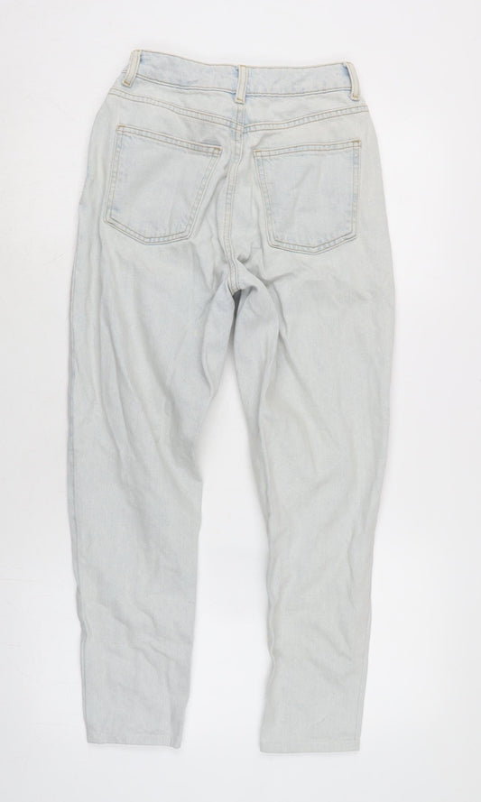 Denim & Co. Womens Blue Cotton Tapered Jeans Size 4 L25 in Regular Zip