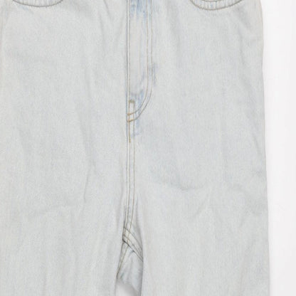 Denim & Co. Womens Blue Cotton Tapered Jeans Size 4 L25 in Regular Zip