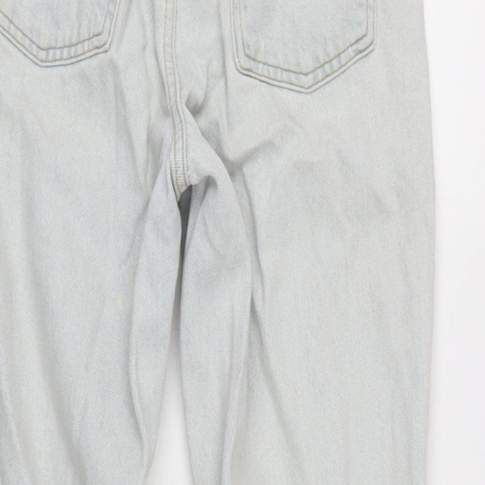 Denim & Co. Womens Blue Cotton Tapered Jeans Size 4 L25 in Regular Zip