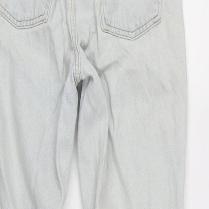 Denim & Co. Womens Blue Cotton Tapered Jeans Size 4 L25 in Regular Zip