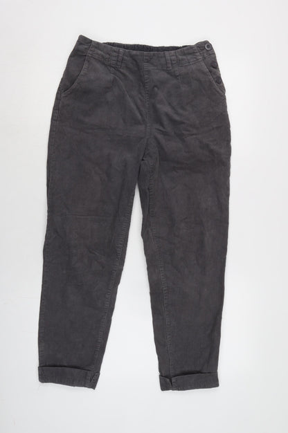 Trail board Womens Grey Cotton Trousers Size 8 L25.5 in Regular Button