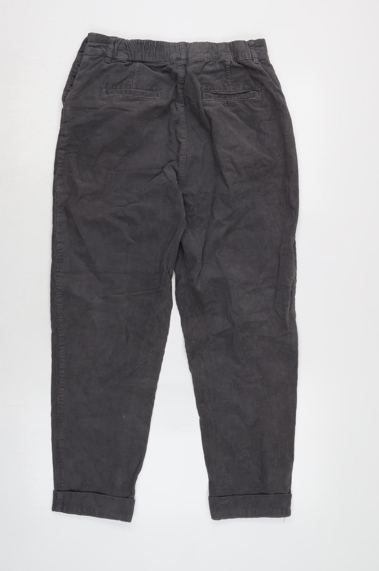 Trail board Womens Grey Cotton Trousers Size 8 L25.5 in Regular Button