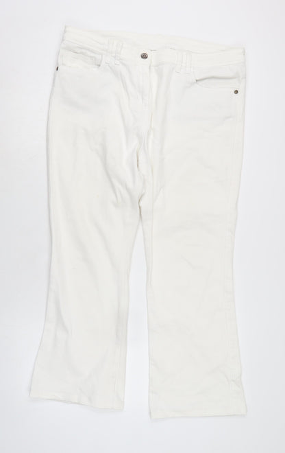 Womens UK Size 18 Marks and Spencer Regular Fit Straight White Jeans