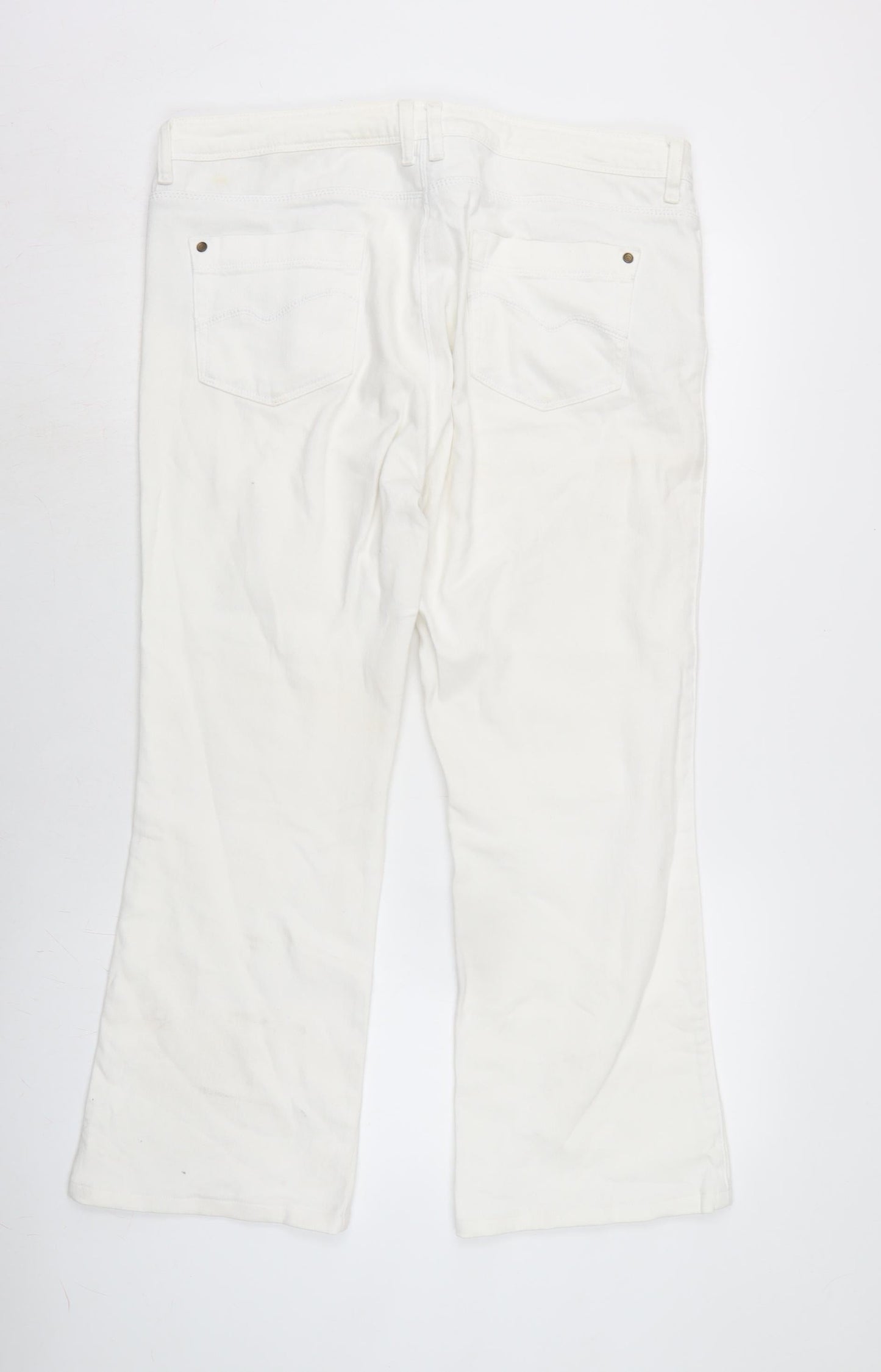 Womens UK Size 18 Marks and Spencer Regular Fit Straight White Jeans