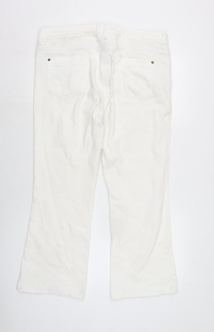 Womens UK Size 18 Marks and Spencer Regular Fit Straight White Jeans