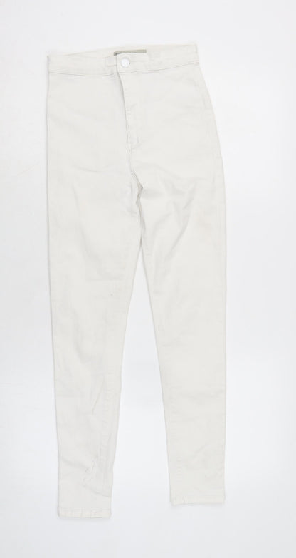 Topshop Womens White Cotton Blend Straight Jeans Size 28 in L26.5 in Regular Zip